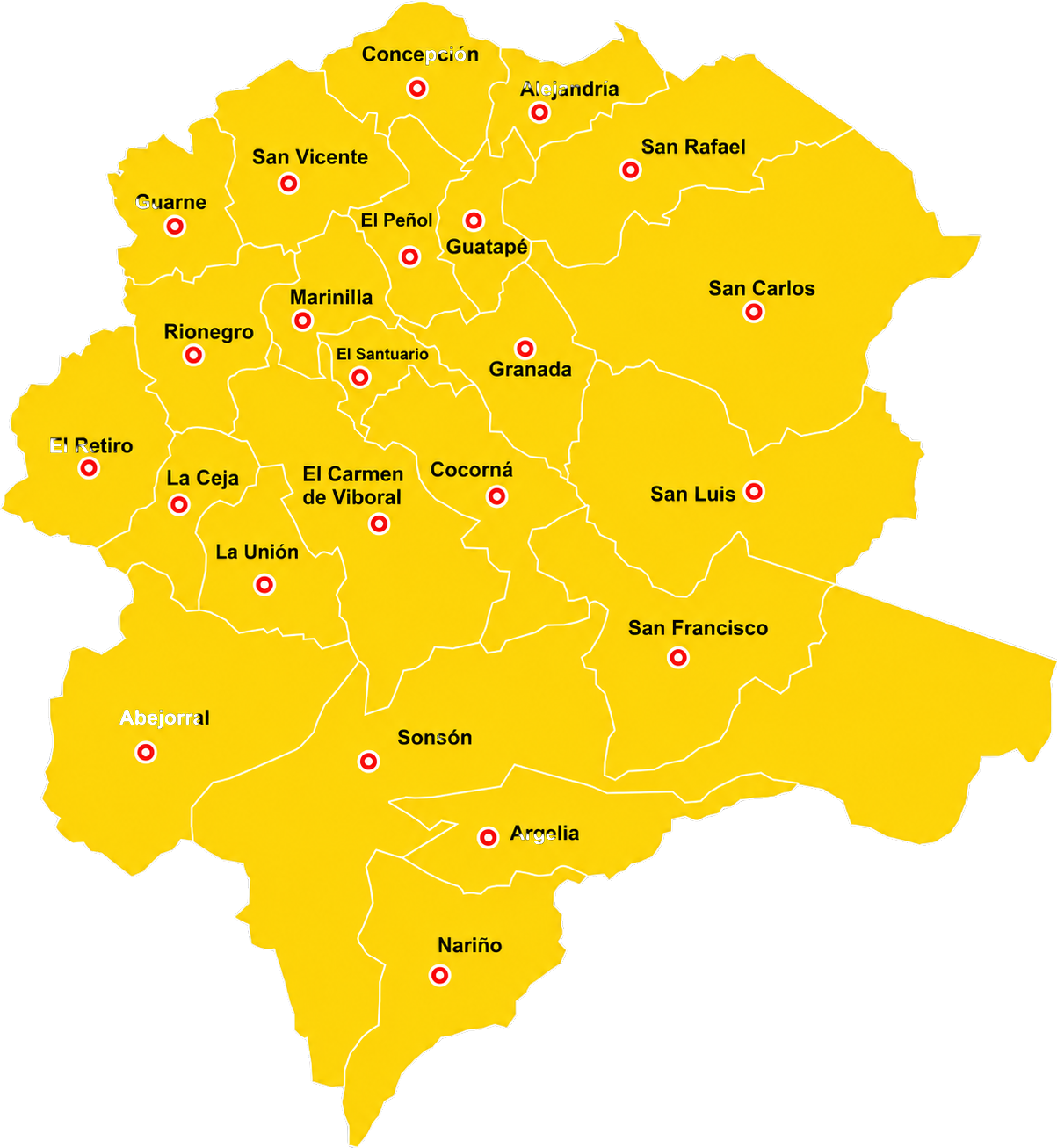 Mapa de cobertura Multiequipos — Oriente Antioqueño